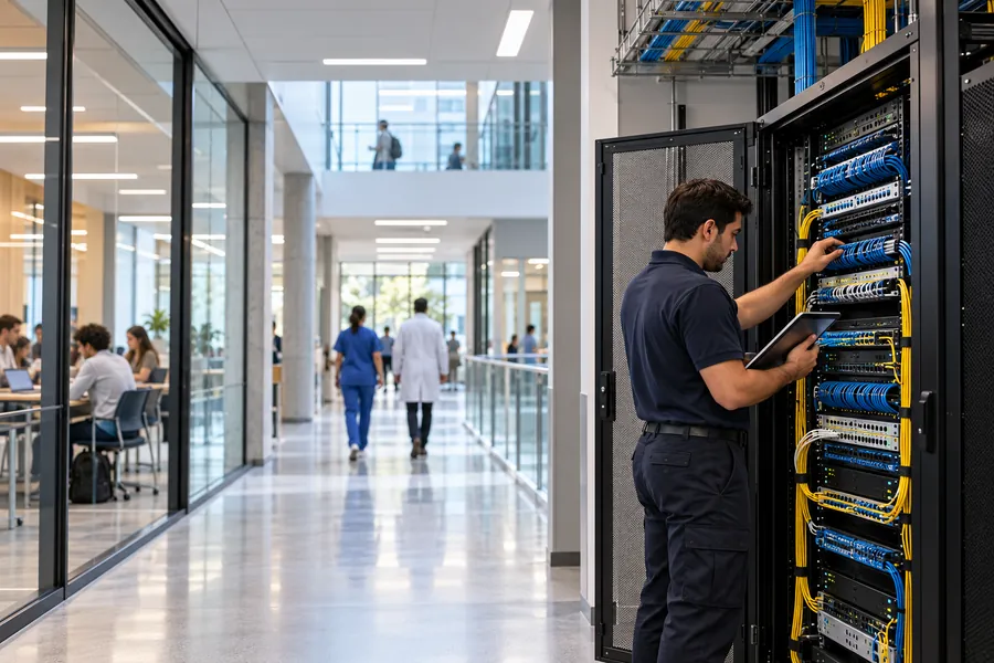Hospitales e instituciones educativas – Cableado, Fibra e Infraestructura